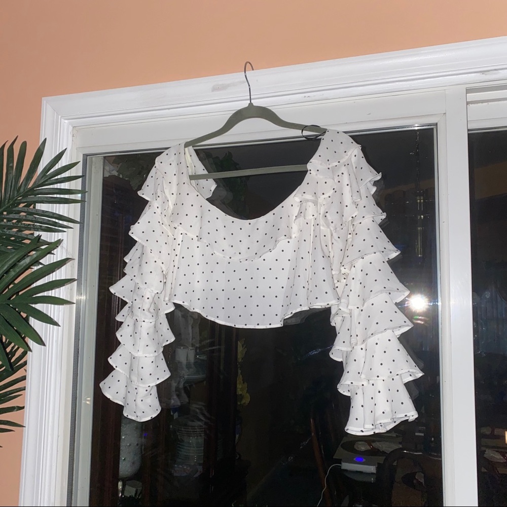 Off The Shoulder Ruffle Crop Top